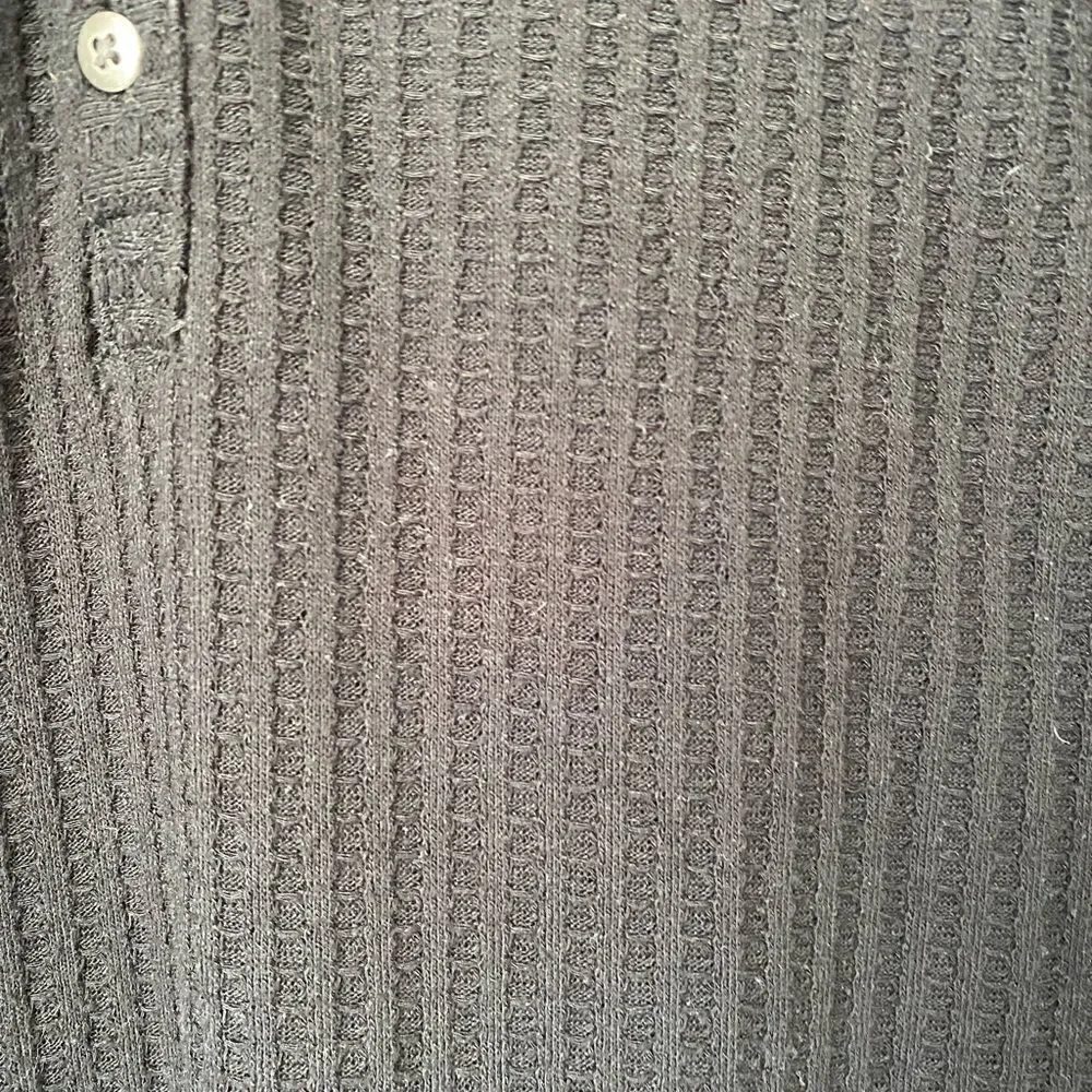Chaser women’s black waffle long sleeve knit button cuff top